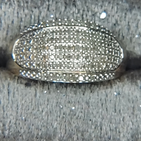 Vintage 1/4 CTW Diamond Round 925 Sterling Silver Multi Row Band Ring Size 8 - Picture 12 of 14
